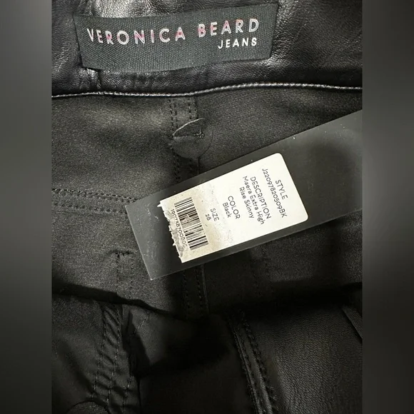 NWT VERONICA BEARD MAERA SKINNY High-Rise Stretch Vegan Leather Jeans $298